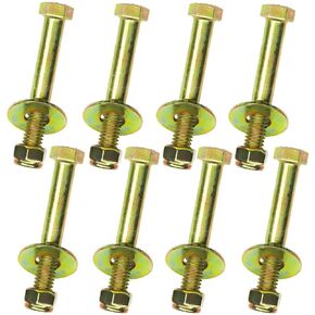 مسمار برأس سداسي مقاس 7/16 بوصة × 3 بوصة من خلال الجلفنة الملونة مع صامولة قفل نايلون ومجموعة متنوعة من الغسالة كبيرة الحجم، سبائك الصلب، الصف 5. (عبوة من 8 قطع) in Kuwait