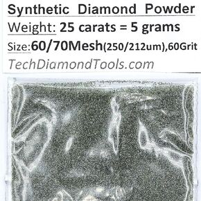 مسحوق طحن الغبار الماسي من TechDiamondTools للحجر والصخور والصمام المعدني الصلب وسكين الجرانيت والخرسانة المعدنية 325/400 إلى 50/60 شبكة 20 جرامًا 100 قيراط، مسحوق كاشط كريستالي مصنوع في الولايات المتحدة الأمريكية (230 حصى) in Kuwait