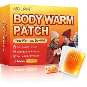 Disposable Hand Warmers & Body Warmers for Cold Weather - MQUPIN 12H Long Lasting Adhesive Heat Patch, Air Activated Portable Heat Pad Sticks to Clothing for Outdoor & Indoor Use (10 Count, 5x4 Inch) in Saudi Arabia