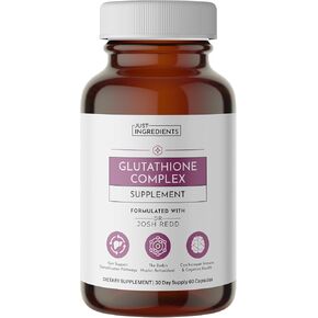 JUST INGREDIENTS Glutathione Complex – 60-Capsule Supplement with Liposomal, S-Acetyl-L-Glutathione & CoreBiome® Tributyrin – Supports Antioxidant Defense, Detoxification & Cellular Health* in Kuwait