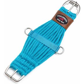 CHALLENGER Horse 22" Western 27 Strand Double Weave Turquoise Mohair Roper Cinch 97RT07TR-22 in Kuwait