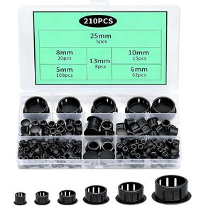 210 PcsScrew Hole Plugs, White Screw Caps, Plastic Caps, Nylon Plastic Hole Plugs for Round Holes, Flush Type Panel Knockout Locking Screw Covers for Furniture Cabinet End Plug(White) in Kuwait