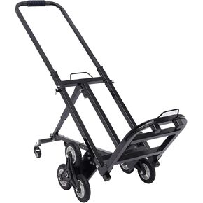 عربة تسلق السلالم بسعة 330 رطل، عربة محمولة قابلة للطي مع 10 عجلات، شاحنة يدوية لتسلق السلالم مع مقبض قابل للتعديل للسحب، عربة دوللي شديدة التحمل لجميع التضاريس للمستودع (النمط ب) in Kuwait