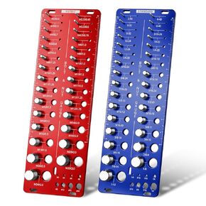 فاحص 76 خيط، مدقق خيط الصمولة والمسمار قياسي ومتري، مقياس خيط مع 31 SAE و29 متري و16 مقاس لقمة مثقاب، مجموعة معرف مقياس قياس حجم المسمار والصواميل الألومنيوم in Kuwait