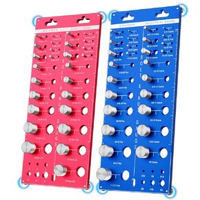 فاحص خيط صامولة ومسمار 66، حجم المسمار ومقياس الخيط مع 27 مقياسًا قياسيًا و27 متريًا و12 لقمة مثقاب، مقياس معرف المسمار والصامولة، أداة قياس حجم المسمار مع قاعدة لولبية مغناطيسية in Kuwait