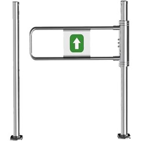 Durable Metal Swing Safety Gate for Supermarkets & Parks Unidirectional Push Design for Factories & Aisles(Silver-b,50x100cm) in Kuwait