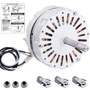 Attic Fan Motor Replacement Kit F0510B2497, Includes F0510B2944 White Power Attic Vent Fan Unit, Support Bridges, and Nylon Lock Nuts, Compatible with Lomanco 2000 Series, Easy DIY Installation in Kuwait
