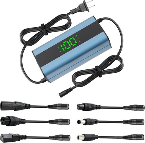 54.6V 2A Electric Scooter Charger 6 in 1 Plugs Universal,for 48V Electric Scooter Ebike Lithium Battery, Smart Display, Fast Charging, Overcharge Protection, Compatible with Multiple Model in Saudi Arabia