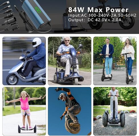 54.6V 2A Electric Scooter Charger 6 in 1 Plugs Universal,for 48V Electric Scooter Ebike Lithium Battery, Smart Display, Fast Charging, Overcharge Protection, Compatible with Multiple Model in Saudi Arabia