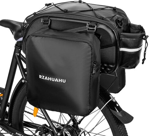 bike trunk bag, 3-in-1 Bike Rack Bag Trunk Bag Waterproof Bicycle Rear Seat Bag with 2 Side ing Bags Cycling Cargo Luggage Bag Pannier Shoulder Bag in Saudi Arabia