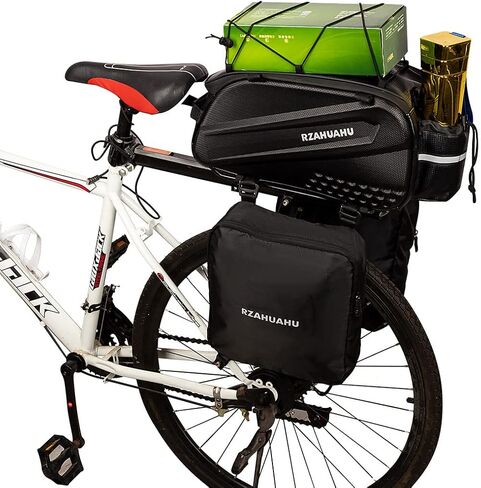 bike trunk bag, 3-in-1 Bike Rack Bag Trunk Bag Waterproof Bicycle Rear Seat Bag with 2 Side ing Bags Cycling Cargo Luggage Bag Pannier Shoulder Bag in Saudi Arabia