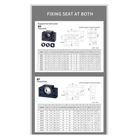 20mm SFU2005 Ball Screw nut, 100-1450mm with BKBF15 end Machining, Ball Screw nut, Bracket, and Coupling(150mm) in Saudi Arabia