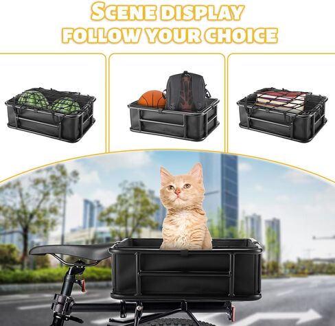 سلة دراجة خلفية مع شبكة شحن وغطاء مقاوم للماء، سلة دراجة فولاذية ذات سعة كبيرة للدراجة الكهربائية، دراجة كهربائية in Kuwait