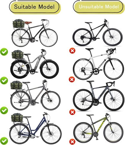 Rear Bike Basket - Bicycle Rear Basket with Waterproof Storage Bag, Heavy Duty Bike Baskets Rear Large Capacity for Most Mounted Bikes and E-Bike Perfect for Grocery Hauls Commuting in Kuwait