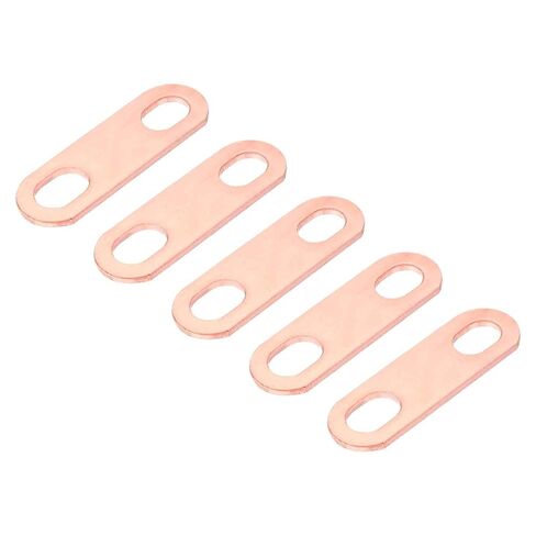 MECCANIXITY Bus Bar Connector 5Pcs Pitch Row 0.7"(17.5mm) Red Copper Flat Bus Bar Nickel-Plated for LiFePO4 Cells Lithium Battery Busbar Connector, Red Copper in Saudi Arabia