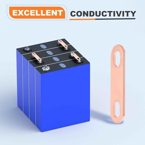 MECCANIXITY Bus Bar Connector 5Pcs Pitch Row 0.7"(17.5mm) Red Copper Flat Bus Bar Nickel-Plated for LiFePO4 Cells Lithium Battery Busbar Connector, Red Copper in Saudi Arabia