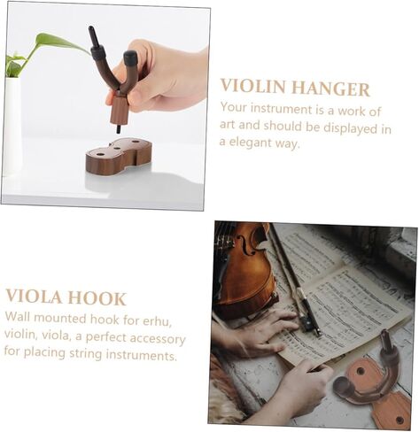 VICASKY Violin Wall Hook Walnut Instrument Hanging Hook for Violin and Erhu Wall Mounted Rack Compact Space Saving Design Durable and Practical for Home Studio in Saudi Arabia