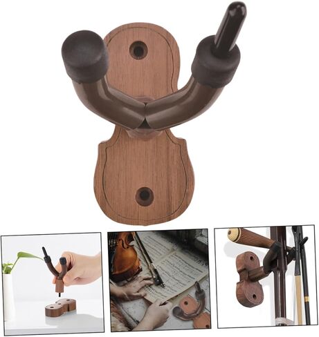 VICASKY Violin Wall Hook Walnut Instrument Hanging Hook for Violin and Erhu Wall Mounted Rack Compact Space Saving Design Durable and Practical for Home Studio in Saudi Arabia