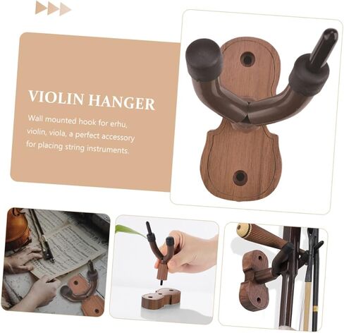 VICASKY Violin Wall Hook Walnut Instrument Hanging Hook for Violin and Erhu Wall Mounted Rack Compact Space Saving Design Durable and Practical for Home Studio in Saudi Arabia