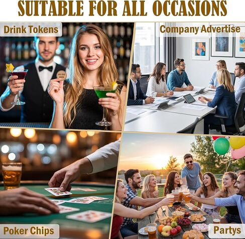 30-1000 قطعة 40 مم من رموز المشروبات الخشبية المخصصة، محفورة بالليزر على الوجهين مع شعار أو نص أو صور، رقائق خشبية مستديرة مخصصة للحانات وحفلات الزفاف والحفلات والعروض الترويجية لأحداث الشركات in Kuwait