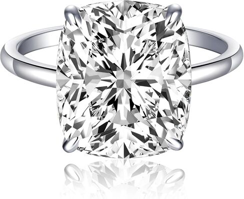 3CT/5CT Elongated Cushion Cut Engagement Ring for Women, Promise Wedding Cubic Zirconia White Gold Plated Band Size 5-9 in Saudi Arabia