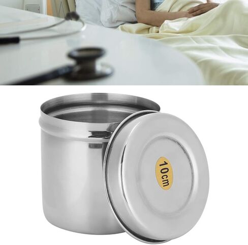 Cotton Ball Container, 10x10x10cm/3.9x3.9x3.9in Cotton Ball Jar Stainless Steel Pads Swabs Holder Organizer Canister for Home Hospital in Saudi Arabia