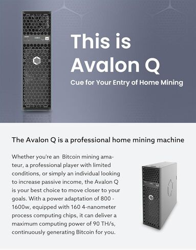 المخزون الأمريكي بدون تعريفات Canaan Avalon Q 90TH/s 1674W Bitcoin Miner 18.6J/TH ASIC Miner، سلك طاقة أصلي 110V-240V متضمن تعدين منزلي هادئ، شحن خلال يوم عمل in Kuwait