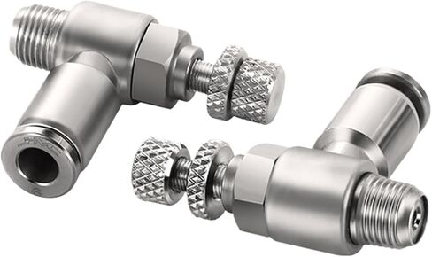 SL304 الفولاذ المقاوم للصدأ خرطوم اقتران سريع هوائي 8 مللي متر M5 "1/8" 1/4 "3/8" 1/2 صمام التحكم في سرعة الهواء صمام التسارع (1/8") in Kuwait