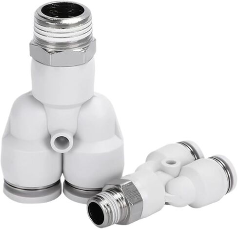 PB PD PX M5 1/8" 1/4" 3/8" 1/2" BSPT ذكر - 12 مم OD أنبوب T 3 طرق دفع هوائي لتوصيل ضاغط التحرير السريع (PX، 12_M5) in Kuwait