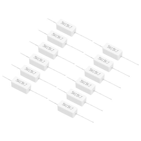 PATIKIL 12 Pcs 1.5k Ohm Resistors, 5W Ceramic Cement Resistor Power Cement Resistor Kit Tolerance 5% for Power Adapters Audio Computer TV Circuit Board in Kuwait