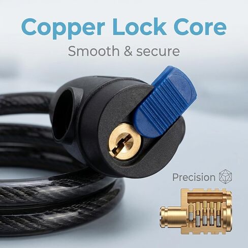 Bike Cable Lock - 3FT Heavy Duty Bicycle Lock with 2 Keys, Weatherproof Anti-Theft Security Cable for Motorcycle, Scooter, Ebike in Saudi Arabia