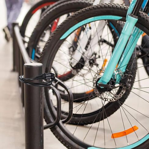 8 Pcs Bike Lock Cable with Combination, 3.28 FT Vinyl Covered Preset Bicycle Lock, 4 Digit Anti Theft Cable for Scooter, Gate, Sports Equipment in Saudi Arabia