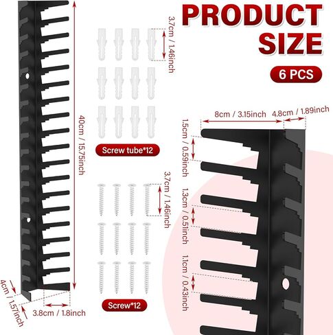 6 Pack Video Game Storage Wall Mount, Heavy Duty Metal Game Case Holder, Holds Up to 108 Disc Boxes, Wall Mounted Game Organizer Display Stand Tower for PS, Xbox, DVD, Switch Game Case, CD (Black) in Kuwait