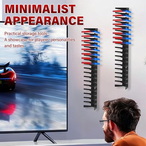 6 Pack Video Game Storage Wall Mount, Heavy Duty Metal Game Case Holder, Holds Up to 108 Disc Boxes, Wall Mounted Game Organizer Display Stand Tower for PS, Xbox, DVD, Switch Game Case, CD (Black) in Kuwait