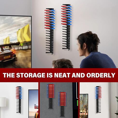 6 Pack Video Game Storage Wall Mount, Heavy Duty Metal Game Case Holder, Holds Up to 108 Disc Boxes, Wall Mounted Game Organizer Display Stand Tower for PS, Xbox, DVD, Switch Game Case, CD (Black) in Kuwait