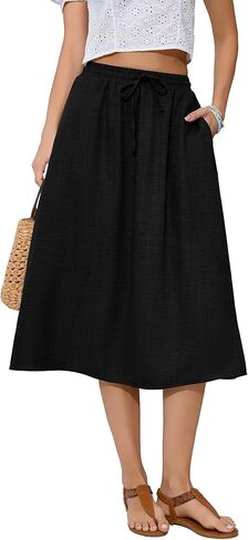 Witsmile Summer Skirts with Pockets 2025 Boho Midi Length Skirt High Waisted Beach Cover Up for Women Trendy(S-2XL) in Kuwait
