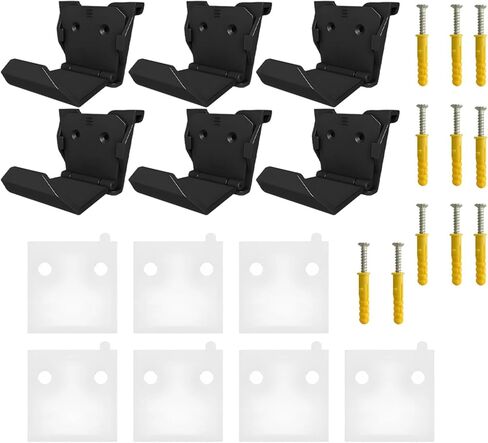 6 Pack Controller & Headset Wall Mounts, Adhesive & Screws Ready, Black Foldable Hangers For Game Consoles in Saudi Arabia