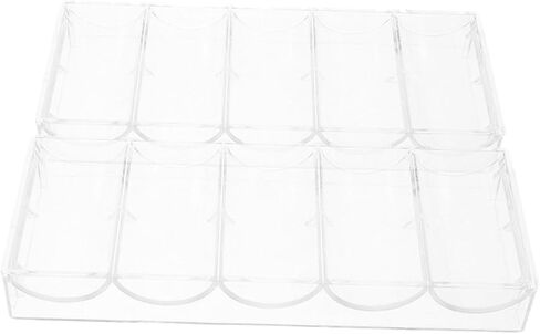 Totority 2pcs Portable Poker Chip Holder Multi Grid Transparent Storage Tray for Management and Gaming Compact Design for Daily Use and Sturdy in Saudi Arabia