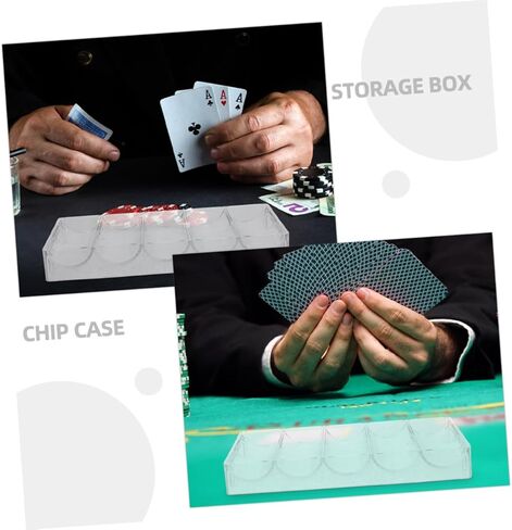 Totority 2pcs Portable Poker Chip Holder Multi Grid Transparent Storage Tray for Management and Gaming Compact Design for Daily Use and Sturdy in Saudi Arabia