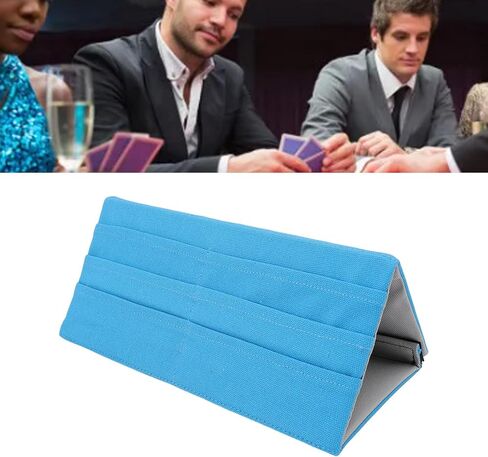 Fdit Foldable Multi Tier Poker Card Holder - Portable Fabric Tabletop Stand with Durable Canvas & Oxford Cloth, Organizer for Family Game Nights, Travel, Kids (Blue) in Saudi Arabia