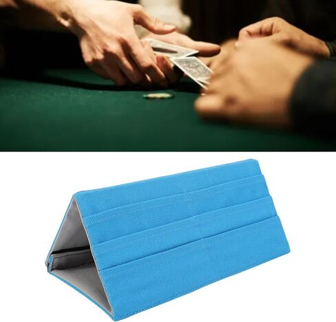 Fdit Foldable Multi Tier Poker Card Holder - Portable Fabric Tabletop Stand with Durable Canvas & Oxford Cloth, Organizer for Family Game Nights, Travel, Kids (Blue) in Saudi Arabia