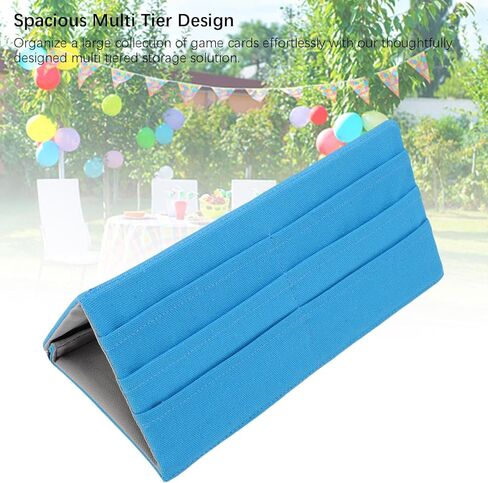 Fdit Foldable Multi Tier Poker Card Holder - Portable Fabric Tabletop Stand with Durable Canvas & Oxford Cloth, Organizer for Family Game Nights, Travel, Kids (Blue) in Saudi Arabia