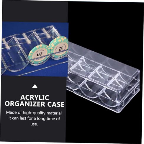 Hemoton 1Pc Transparent Poker Chips Storage Organizer Container for Board Games Game Chip Tray with Compartments for Easy Access and Tidy Setup in Saudi Arabia