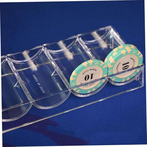 Hemoton 1Pc Transparent Poker Chips Storage Organizer Container for Board Games Game Chip Tray with Compartments for Easy Access and Tidy Setup in Saudi Arabia