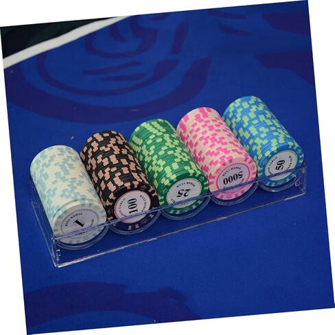 Hemoton 1Pc Transparent Poker Chips Storage Organizer Container for Board Games Game Chip Tray with Compartments for Easy Access and Tidy Setup in Saudi Arabia
