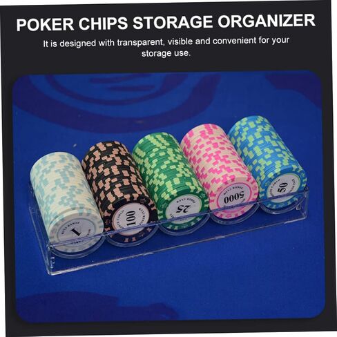 Hemoton 1Pc Transparent Poker Chips Storage Organizer Container for Board Games Game Chip Tray with Compartments for Easy Access and Tidy Setup in Saudi Arabia