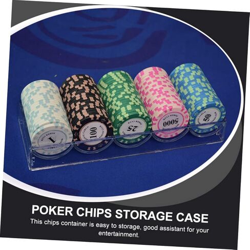 Hemoton 1Pc Transparent Poker Chips Storage Organizer Container for Board Games Game Chip Tray with Compartments for Easy Access and Tidy Setup in Saudi Arabia