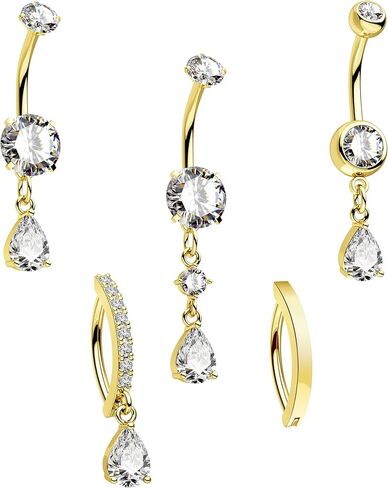 CM Crareesi Mania Dangle Rings Rings Pack 316L من الفولاذ المقاوم للصدأ من الفولاذ المقاوم للصدأ مجوهرات 14G BELLY PROCER in Saudi Arabia