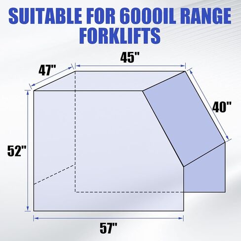 غطاء رافعة شوكية، مقاوم للطقس يناسب الجميع حتى 6000 رطل من الرافعات الشوكية، 57 بوصة علوية 45 بوصة طول × 47 بوصة عرض × 52 بوصة ارتفاع، مادة PVC شفافة مع جيب للحماية من الرياح والماء والغبار in Kuwait