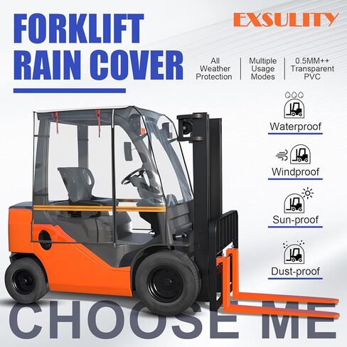 غطاء رافعة شوكية، مقاوم للطقس يناسب الجميع حتى 6000 رطل من الرافعات الشوكية، 57 بوصة علوية 45 بوصة طول × 47 بوصة عرض × 52 بوصة ارتفاع، مادة PVC شفافة مع جيب للحماية من الرياح والماء والغبار in Kuwait